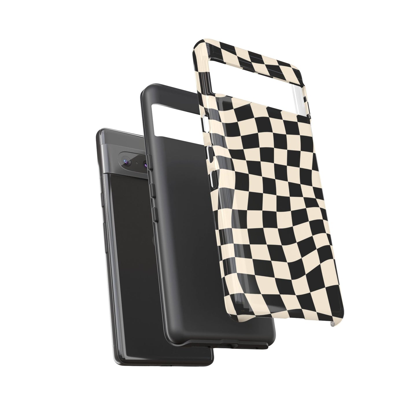 Wavy Chequered Print Google Pixel Tough Phone Case