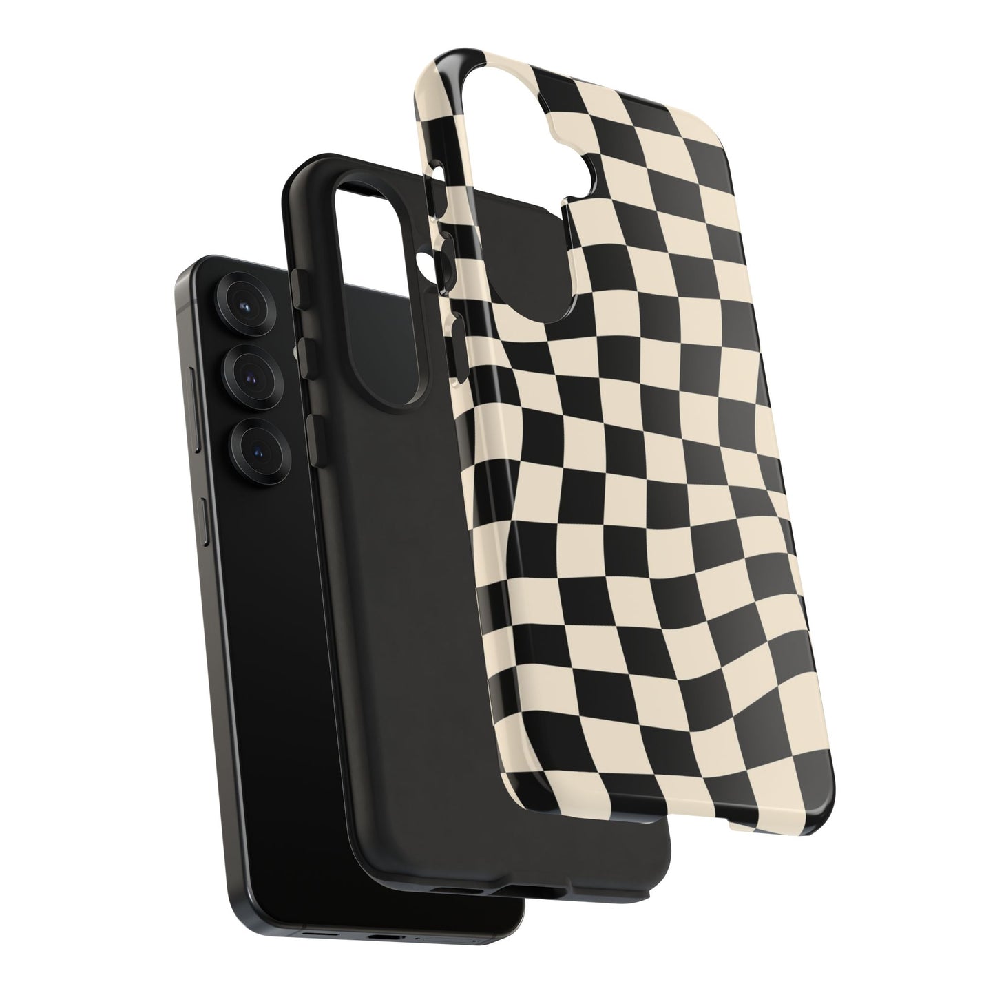 Wavy Chequered Print Samsung Tough Phone Case