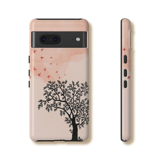 Birds and Tree Print Google Pixel Tough Phone Case