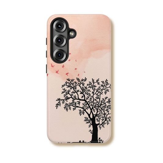 Birds and Tree Print Samsung Tough Phone Case