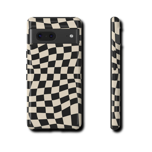 Wavy Chequered Print Google Pixel Tough Phone Case