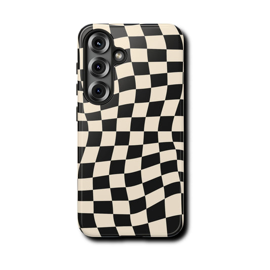 Wavy Chequered Print Samsung Tough Phone Case