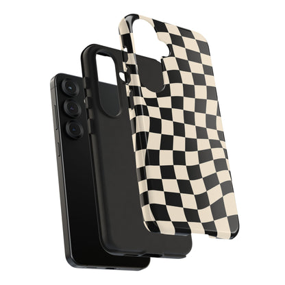 Wavy Chequered Print Samsung Tough Phone Case